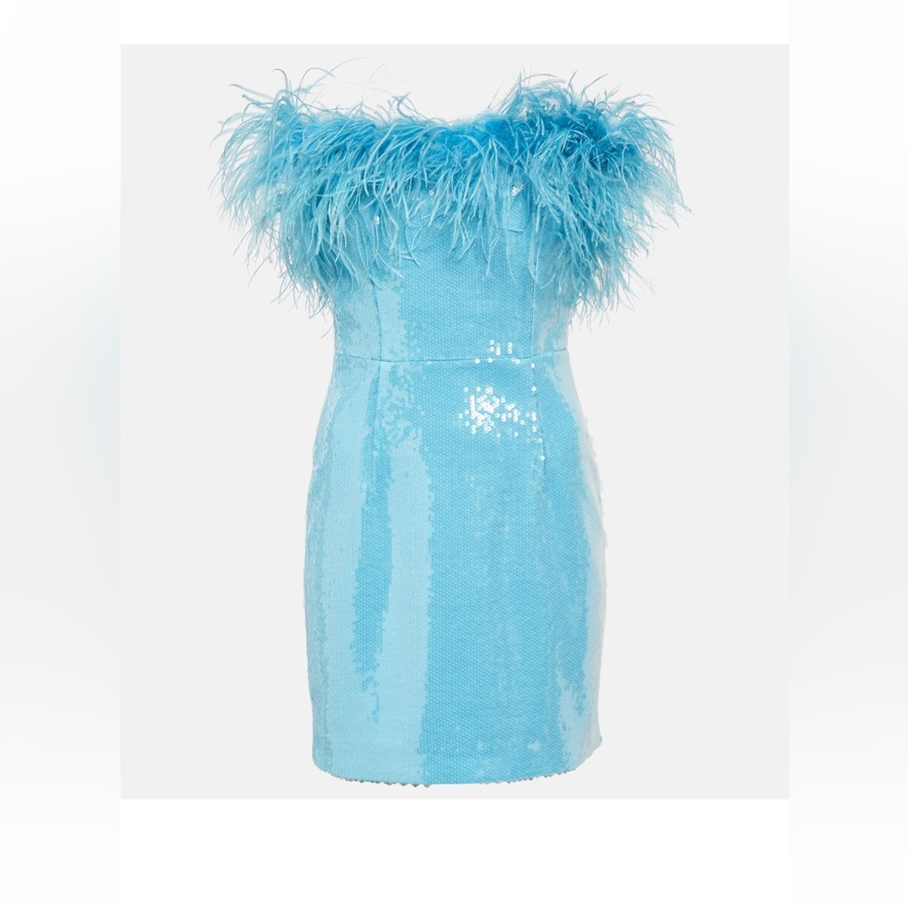 Rebecca Vallance Nicolette feather-trimmed sequined minidress